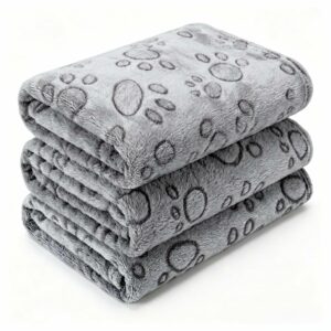 CADONO 1 Pack 3 Blankets for Dog Puppy Cat (Small 23x16'', Grey)